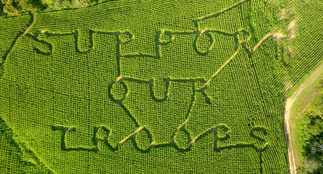 Support Our Troops corn maze